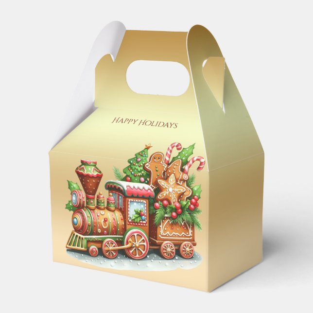 Caja Para Regalos Gingerbread Train Holiday Box (Front Side)