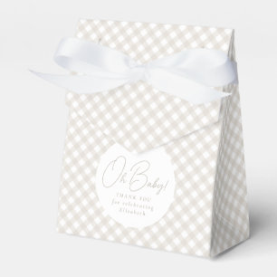 Caja Para Regalos Gingham clásica simple ducha beige neutro