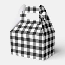 Caja Para Regalos Gingham Clásico de Cuadros en Blanco y Negro
