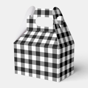 Caja Para Regalos Gingham Clásico de Cuadros en Blanco y Negro