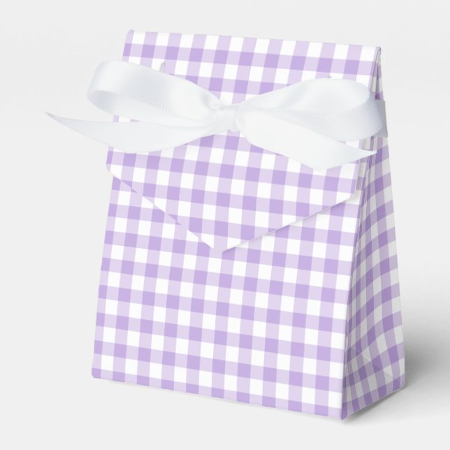 Caja Para Regalos Gingham Clásico Suave Lavanda (Front Side)