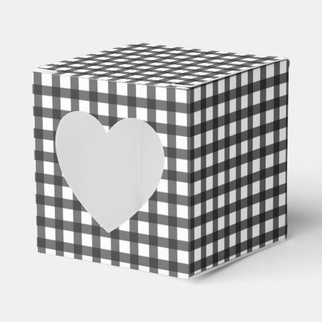 Caja Para Regalos Gingham de cuadros negros y blancos 2" (Anverso)