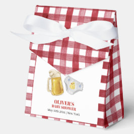 Caja Para Regalos Gingham Huggies Chuggies Beer Diaper Baby Shower 