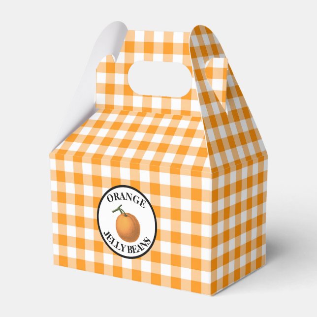 Caja Para Regalos Gingham Naranja Jelly Bean (Front Side)