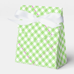 Caja Para Regalos Gingham Retro Verde Primavera