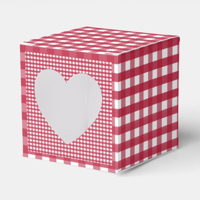 Caja Para Regalos Gingham rojo y blanco (Anverso)
