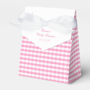 Caja Para Regalos Gingham rosa y blanco