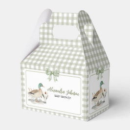 Caja Para Regalos Gingham Sage Green Mallard Duck Baby Shower
