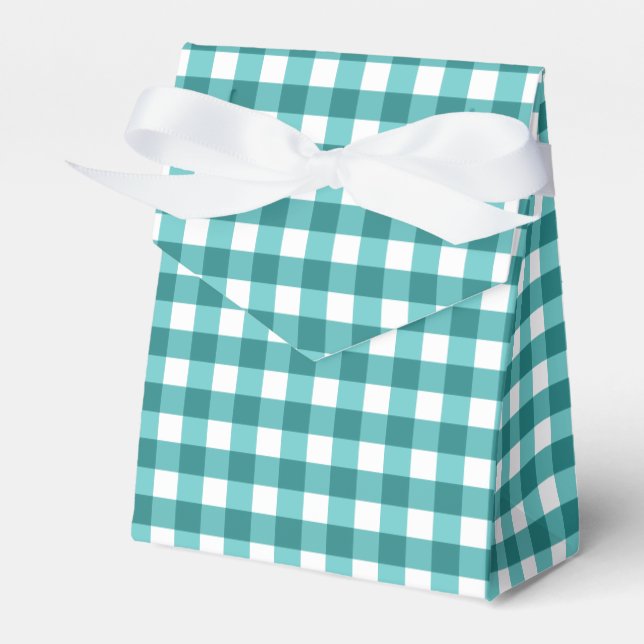 Caja Para Regalos gingham verde azulada (Front Side)