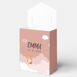 Caja Para Regalos Girafa de bebé color agua, animales de Safari