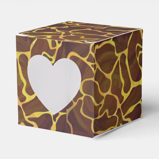 Caja Para Regalos Giraffe Brown and Yellow Print (Anverso)