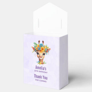 Caja Para Regalos Giraffe cutánea con corona floral