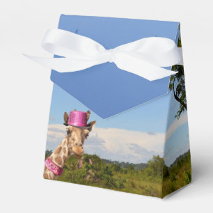 Caja Para Regalos Giraffe en gorra rosa brillante
