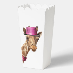 Caja Para Regalos Giraffe en gorra rosa brillante