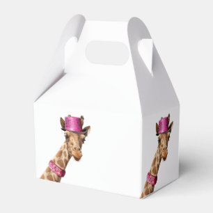Caja Para Regalos Giraffe en gorra rosa brillante