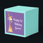 Caja Para Regalos Giraffe Kids Birthday Fiesta Cute<br><div class="desc">¡Esta adorable jirafa está aquí para el cumpleaños de su hijo! ¡Funciona bien para una fiesta de primer cumpleaños de niños lindos, un fiesta de zoológico o sólo un niño que ama las jirafas a cualquier edad! ¡El adorable bebé animal está usando un pequeño gorra fiesta para ayudar a celebrar!...</div>