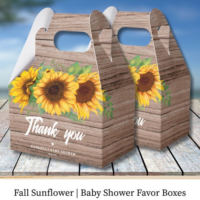 Caja Para Regalos Girasol de Otoño | Shower de Bebé (Subido por el creador)