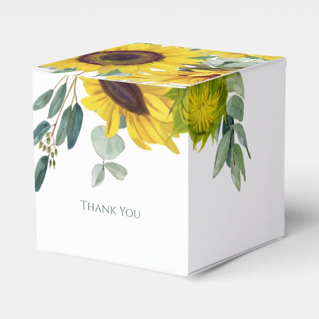 Caja Para Regalos Girasol Gracias (Costado Anverso)