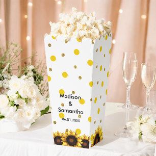 Caja Para Regalos Girasol nupcial amarillo blanco