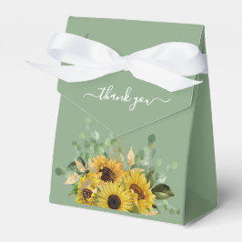 Caja Para Regalos Girasoles Florales Verdes Bodas de Agradecimiento