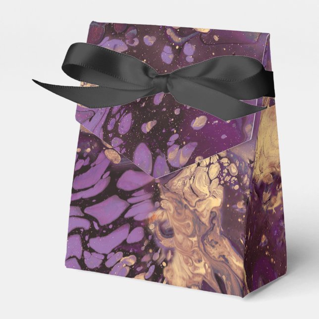 Caja Para Regalos giratoria de tinta dorada iris: (Front Side)