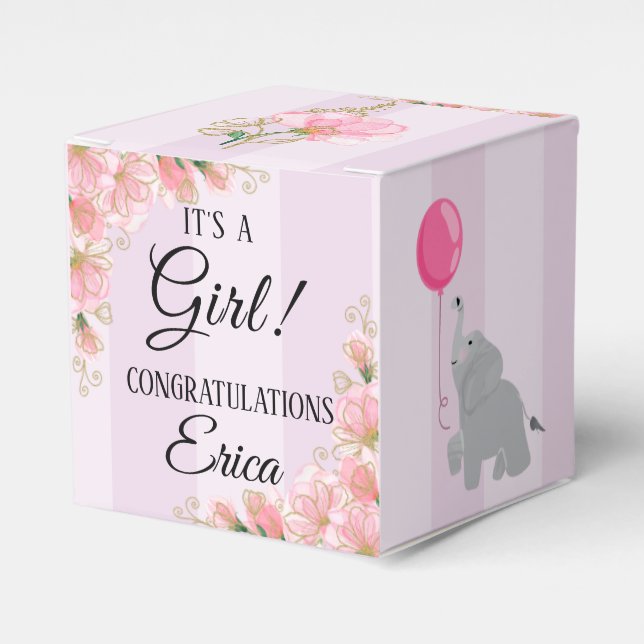 Caja Para Regalos Girl Baby Shower 2"w x 2"l x 2"h (Costado Anverso)
