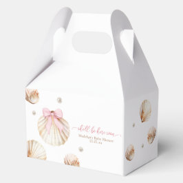 Caja Para Regalos Girl Pink Bow Shell Baby Shower