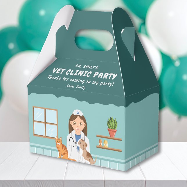 Caja Para Regalos Girl Veterinarian Animal Clinic Birthday Thank You (Subido por el creador)