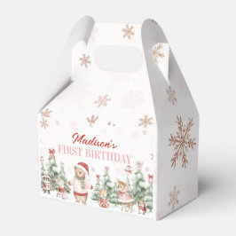 Caja Para Regalos Girl Winter Onederland Woodland Animals Birthday