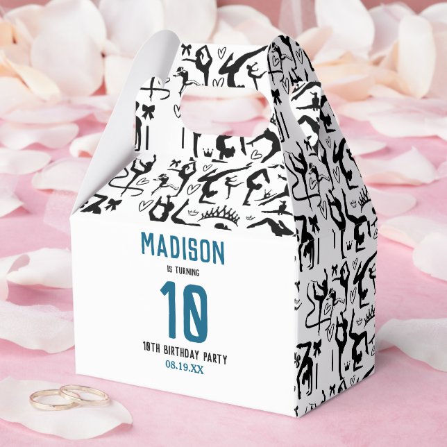 Caja Para Regalos Girls Modern Black Gymnastics Kids 10th Birthday (Boda)