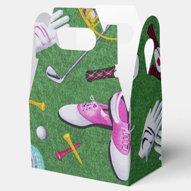 Caja Para Regalos Girly Golf Pattern Favor Box (Abierto)