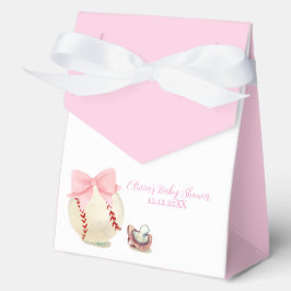 Caja Para Regalos Girly Pink Bow Pacifier Baseball Sport Baby Shower