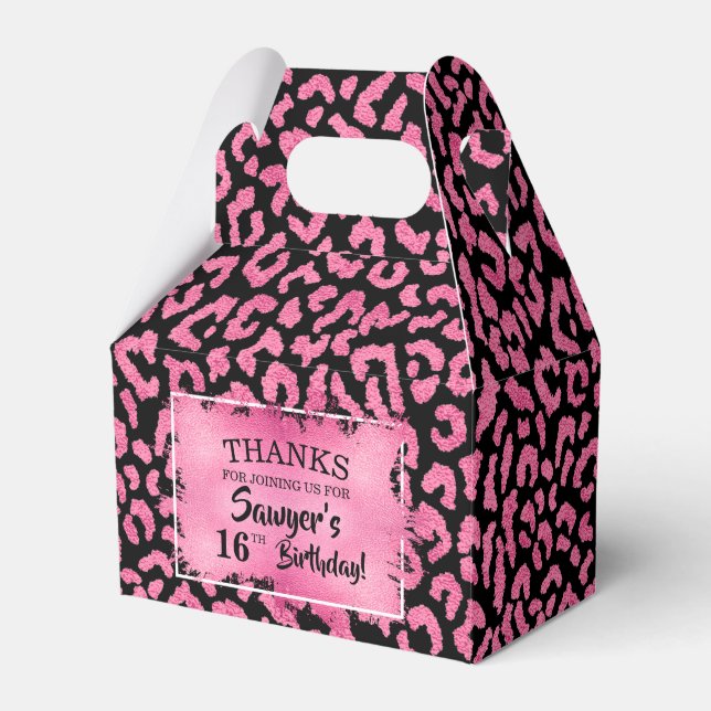 Caja Para Regalos Girly Pink Leopard Gable (Front Side)