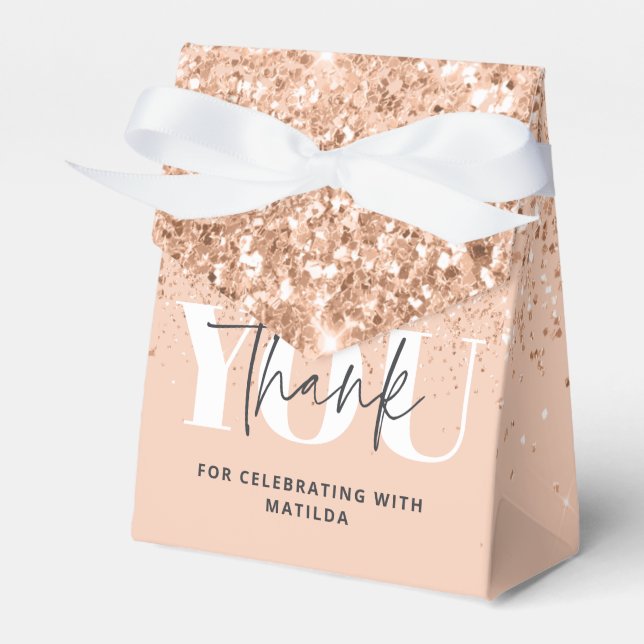 Caja Para Regalos Girly purpurina anima moderna fiesta de cumpleaños (Front Side)