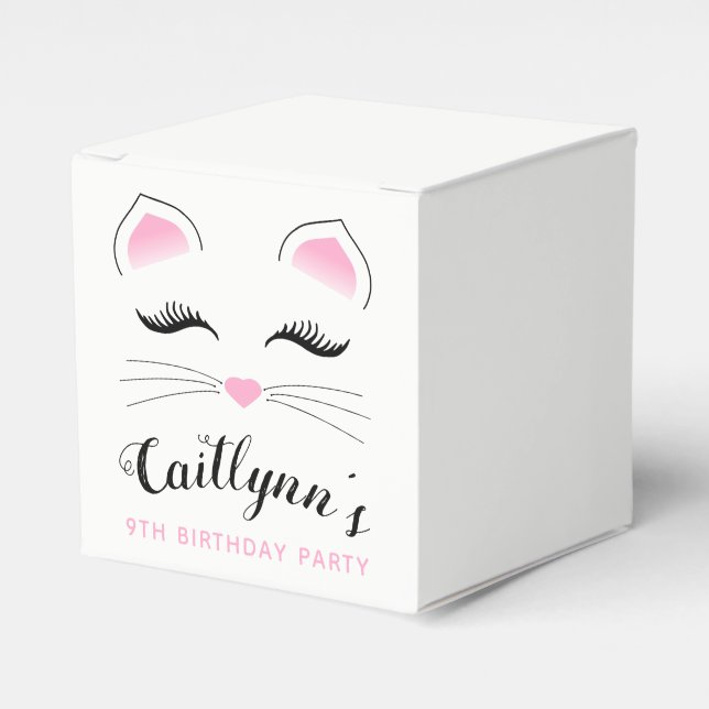 Caja Para Regalos Glam Cat Birday Party (Costado Anverso)