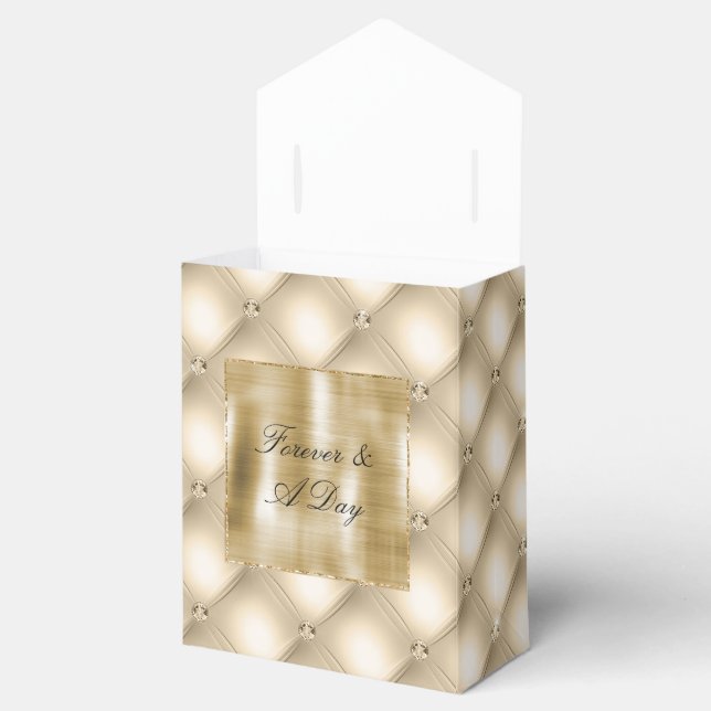 Caja Para Regalos Glam Champagne Gold Glitzy Diamonds (Abierto)