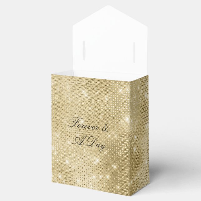 Caja Para Regalos Glam Champagne Gold Glitzy Diamonds (Abierto)