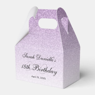 Caja Para Regalos Glam Glitter Personalizado Morado Claro