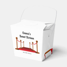 Caja Para Regalos Glam Hollywood Alfombra Blanca y Roja Dulce 16