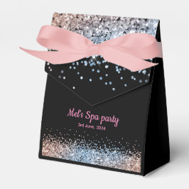 Caja Para Regalos Glam purpurina rosa y negro