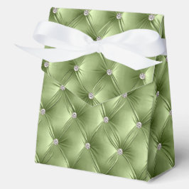 Caja Para Regalos Glam Sage Green Faux Velvet de lujo
