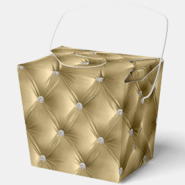 Caja Para Regalos Glam Warm Gold Faux Velvet