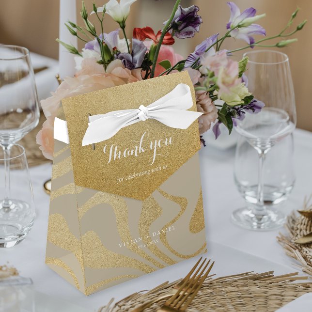 Caja Para Regalos Glamoroso Purpurina Gold Gracias Boda (Subido por el creador)