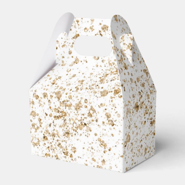 Caja Para Regalos Glitter dorado elegante y precioso (Front Side)