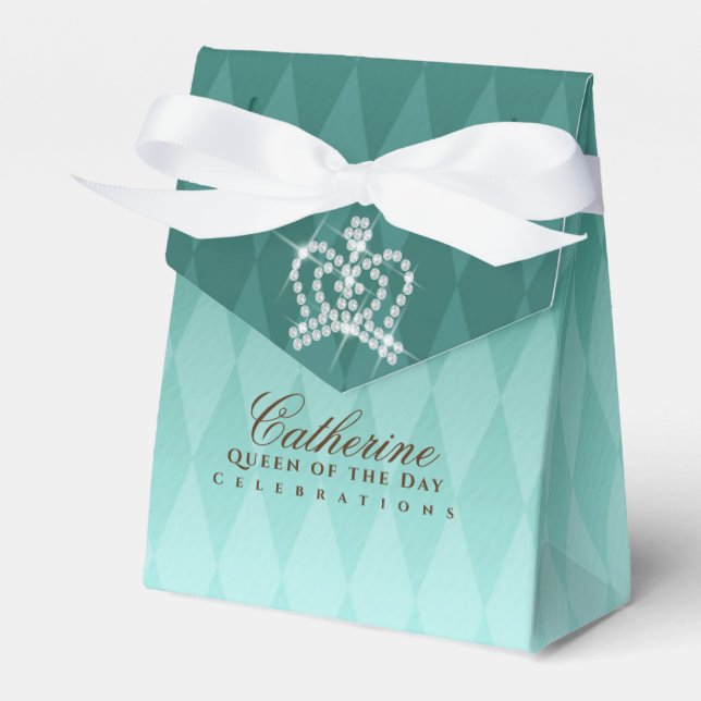 Caja Para Regalos Glittering Crown Luxe Aqua (Front Side)