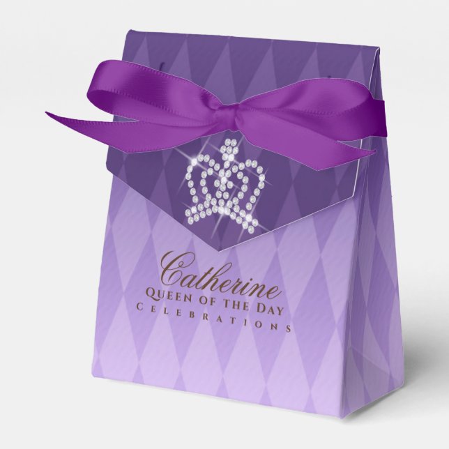 Caja Para Regalos Glittering Crown Luxury Purple (Front Side)