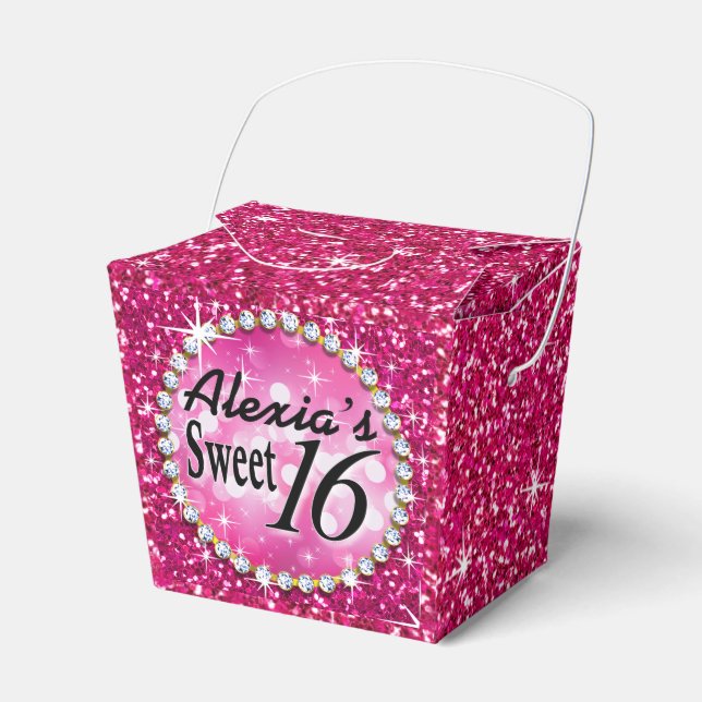 Caja Para Regalos Glitz Bling Purpurina Sparkle | fuchsia (Front Side)