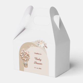 Caja Para Regalos Globo aerostático de elefante boho neutro Pampas
