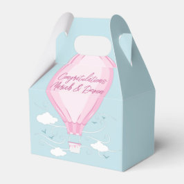 Caja Para Regalos Globo de aire caliente Baby Shower Pink