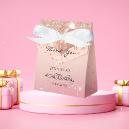 Caja Para Regalos Globo rosa de oro rosa de la fiesta de cumpleaños 